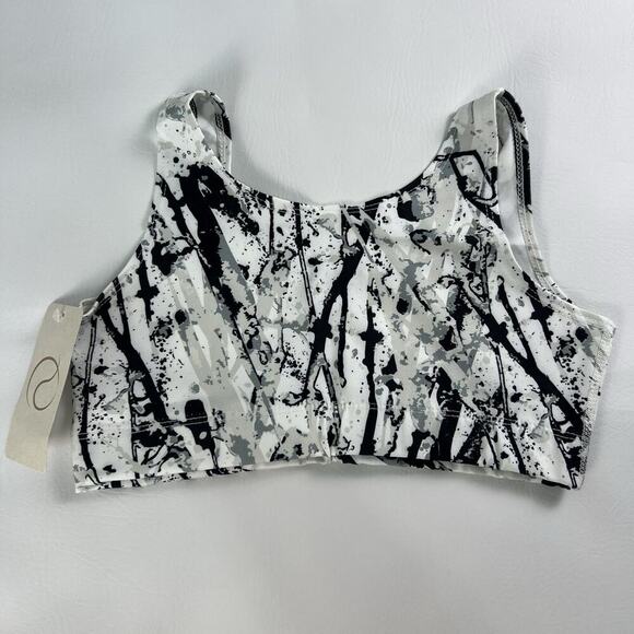 Women's 2 Pcs Activewear Set Abstract Print Sports Bra High Capri Leggings S.One - Picture 3 of 8